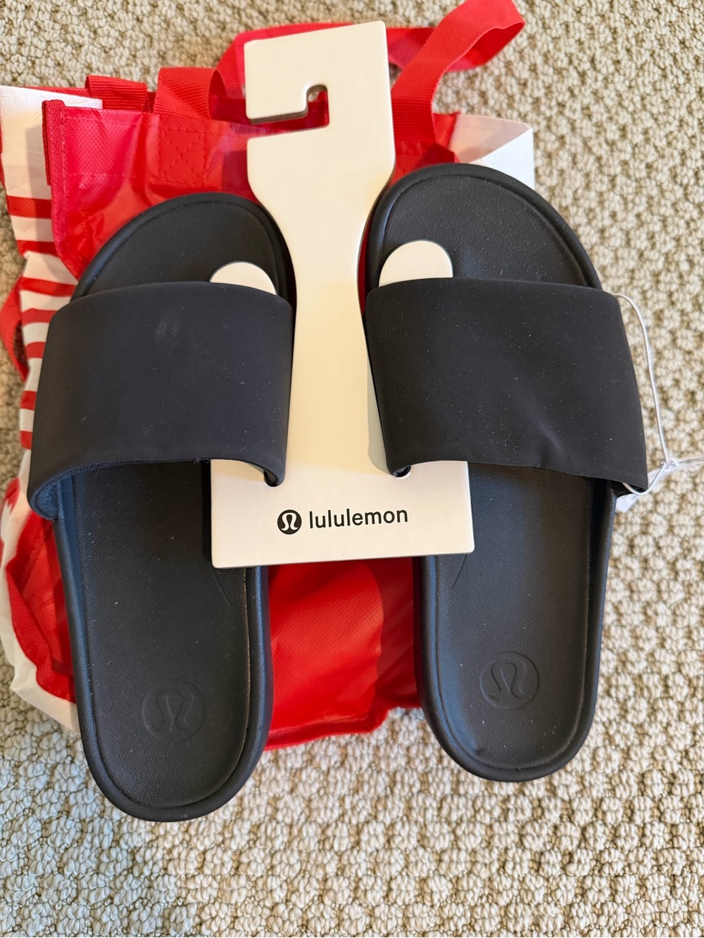 Lululemon Women's Restfeel Black Slide Sandals